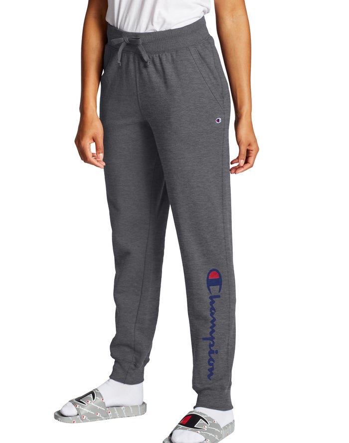 Champion Powerblend Fleece Script Logo Kadın Joggers Koyu Gri ( XKDTAB184 )